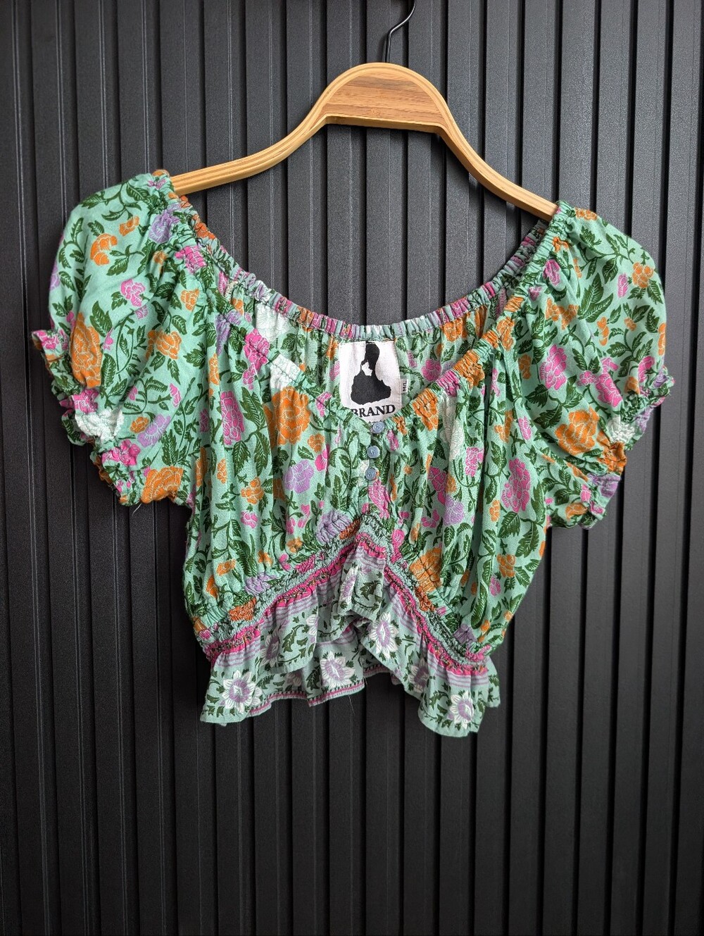 Blvck Market Floral Smocked Crop Top – Handmade in Indonesia | Size M/L